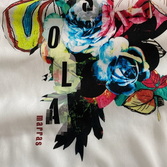 I’M Isola Marras Silk Cotton Combination Logo Print Top NeverUsed - Picture 9 of 16